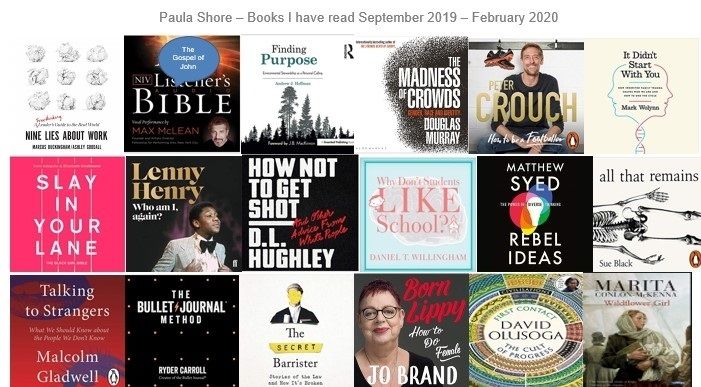 Books I have read September 2019-February 2020
